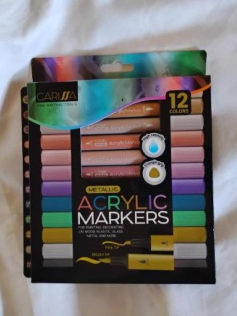 Carissa ~ Vibrant Metallic Acrylic Paint Markers ~ Set of 12 - Picture 3 of 3